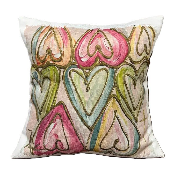 Many Hearts Pillow 18 x 18