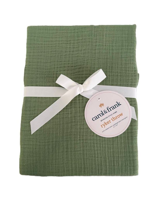 Cotton Gauze 50 x 60 Throw- green