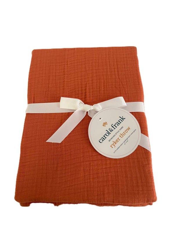Cotton Gauze 50 x 60 Throw- orange