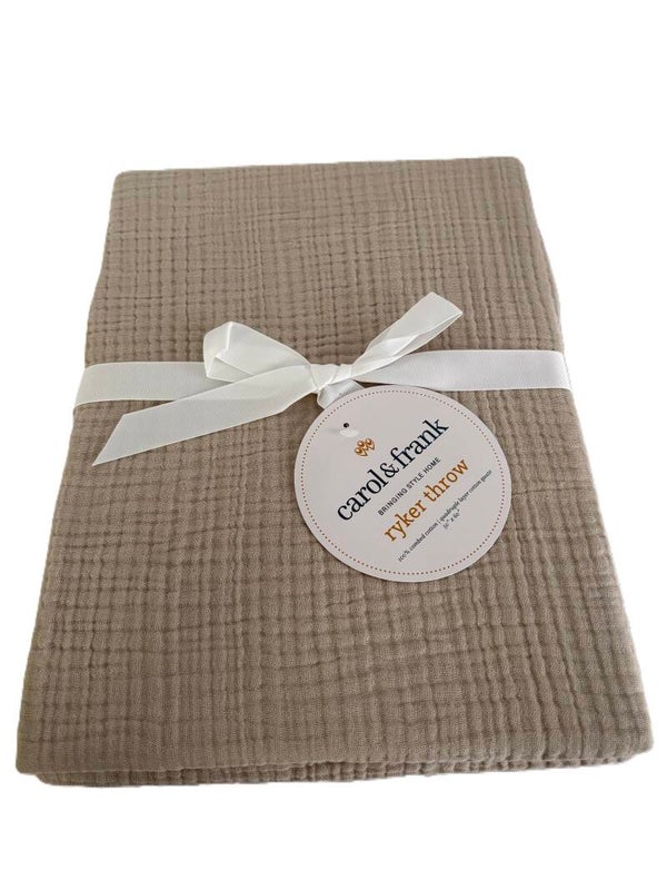 Cotton Gauze 50 x 60 Throw- tan