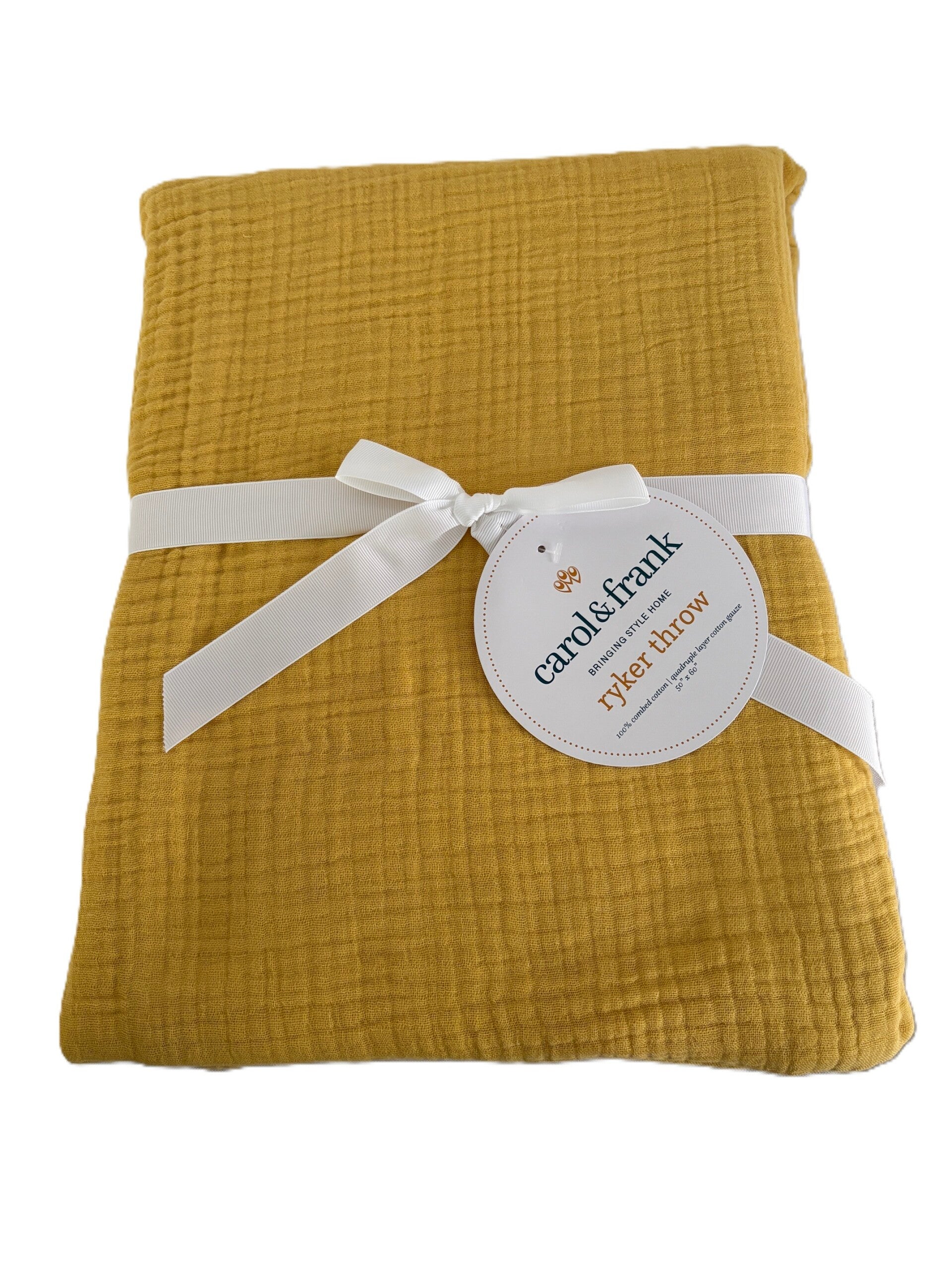 Cotton Gauze 50 x 60 Throw- yellow