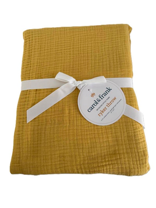 Cotton Gauze 50 x 60 Throw- yellow