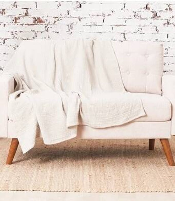 Cotton Gauze 4-Layer Throw- khaki 50 x 60