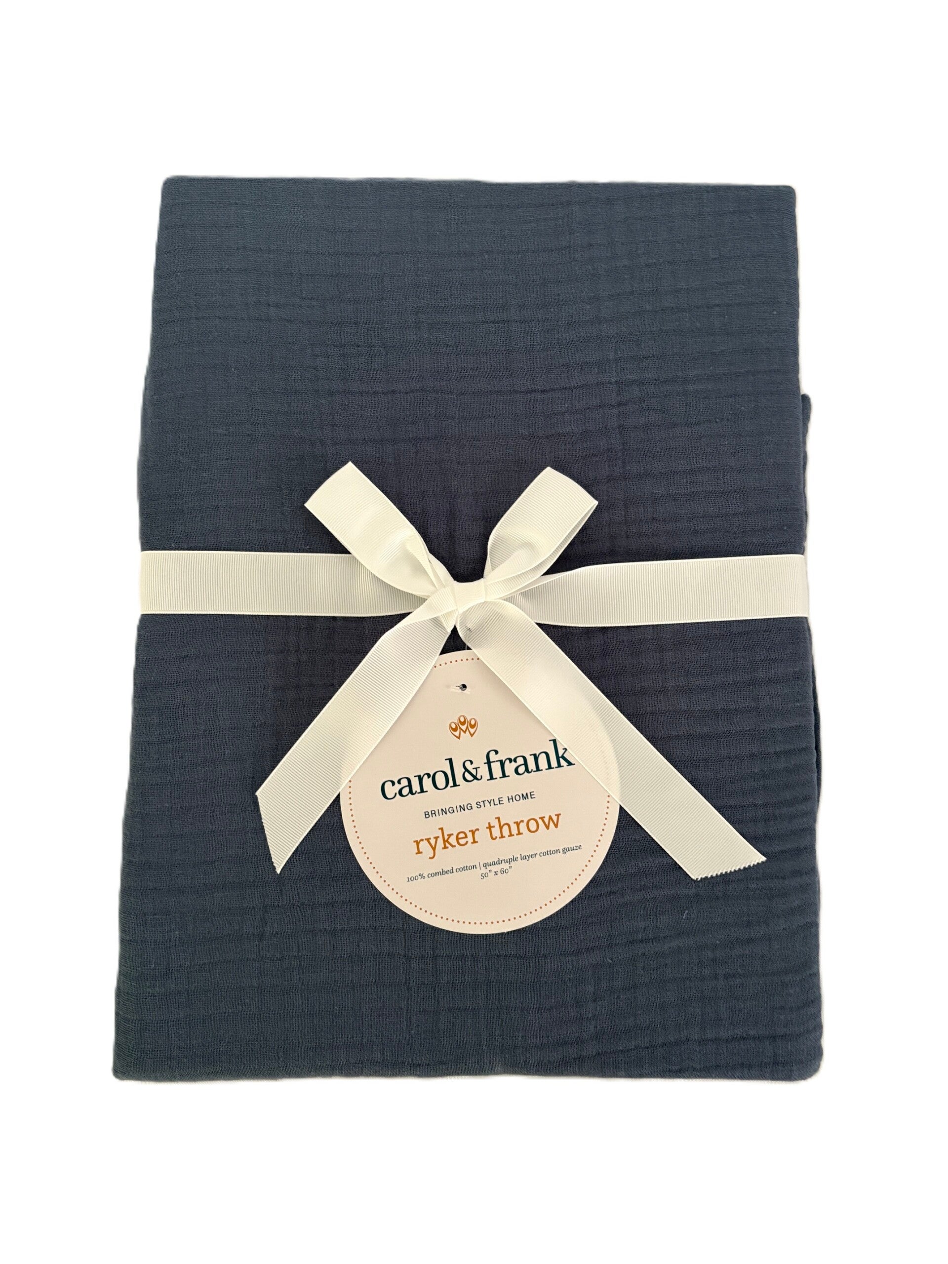 Cotton Gauze 50 x 60 Throw- blue