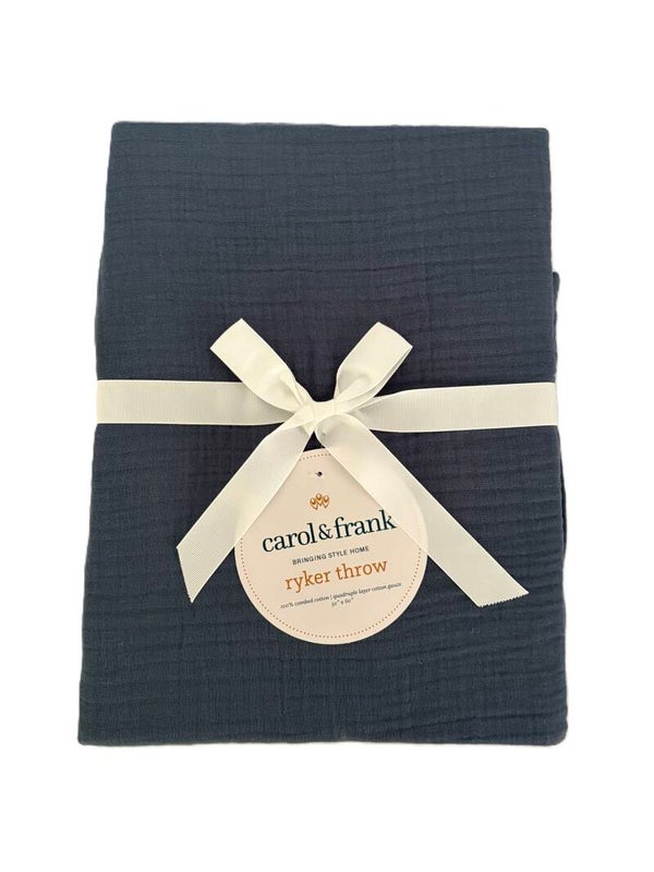 Cotton Gauze 50 x 60 Throw- blue