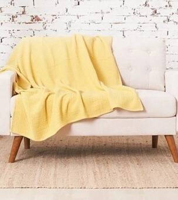 Cotton Gauze 4-Layer Throw- yellow 50 x 60