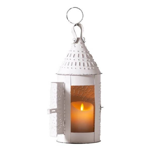 Reproduction Primitive Lantern Rustic White