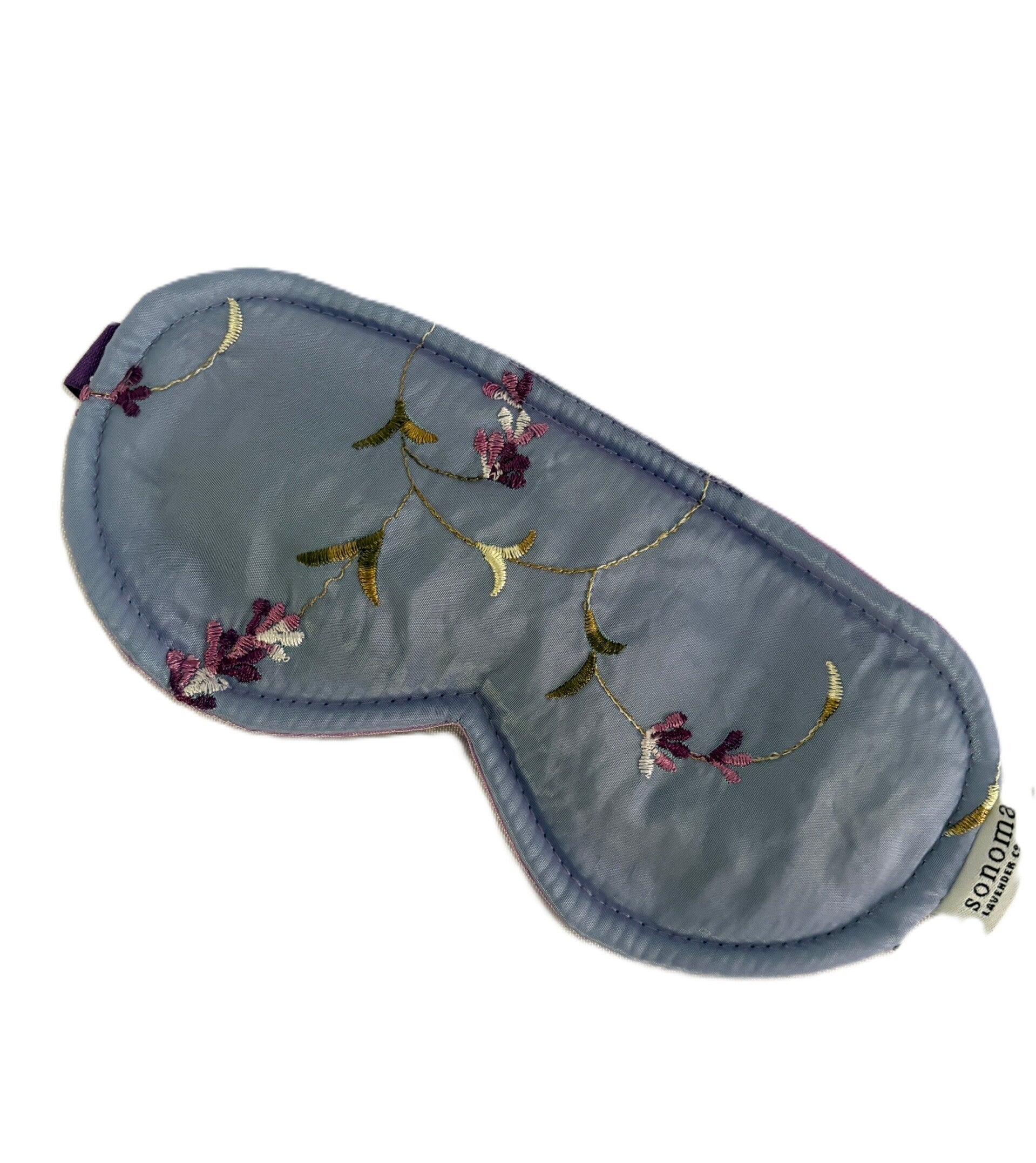 Lavender Floral Embroidered Sleep Mask