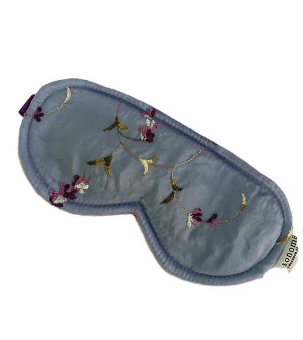 Lavender Floral Embroidered Sleep Mask