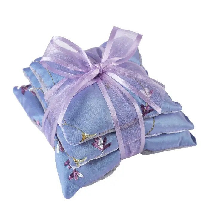 Lavender Embroidered Sachet Trio