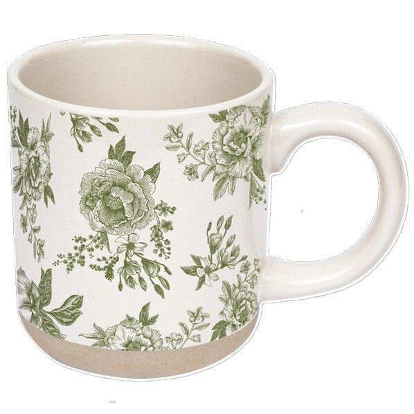 Green Delft Stoneware Coffee Mug 14oz.