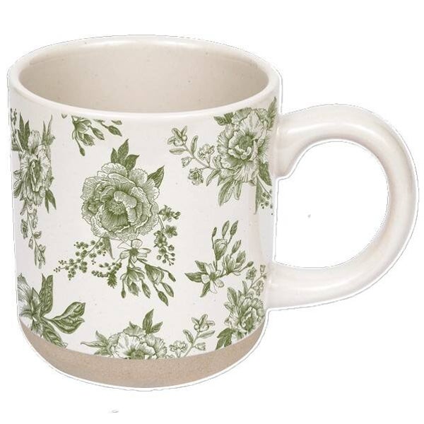 Green Delft Stoneware Coffee Mug 14oz.