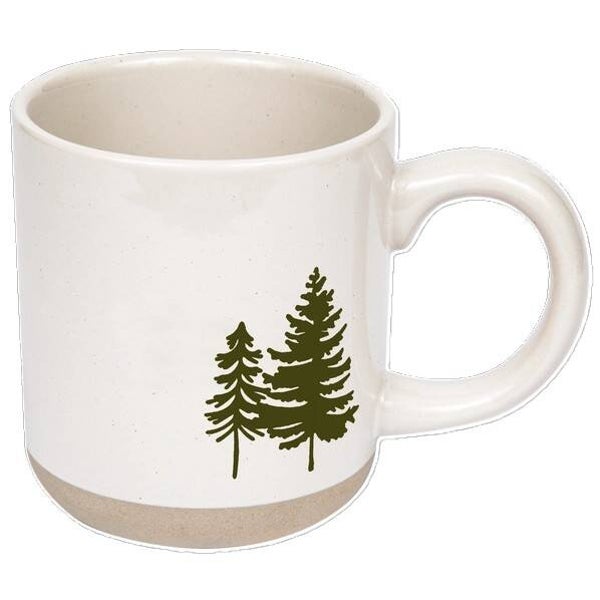 Green Trees Stoneware Coffee Mug 14oz.