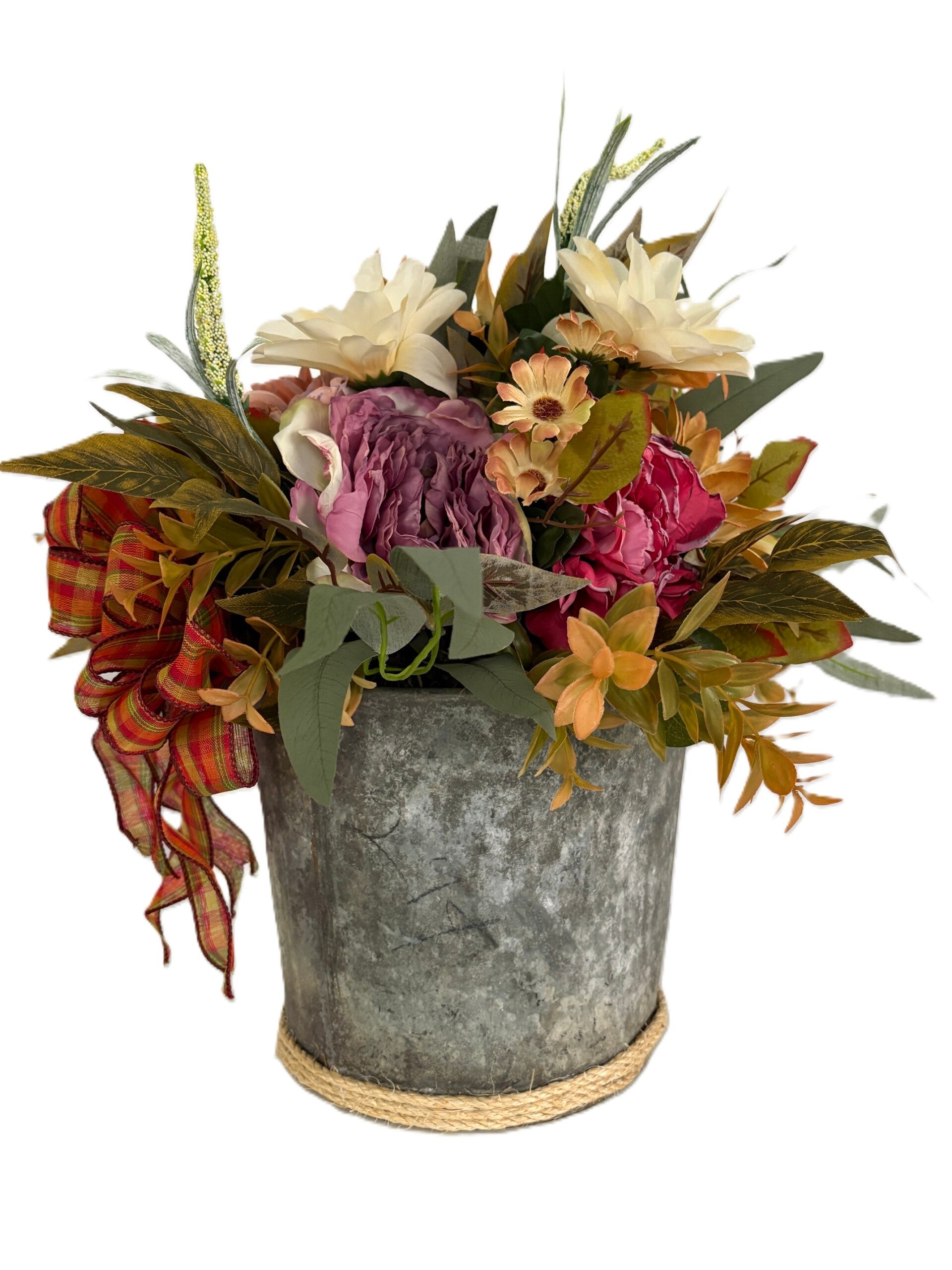 Indian Summer Vintage Bucket Arrangement