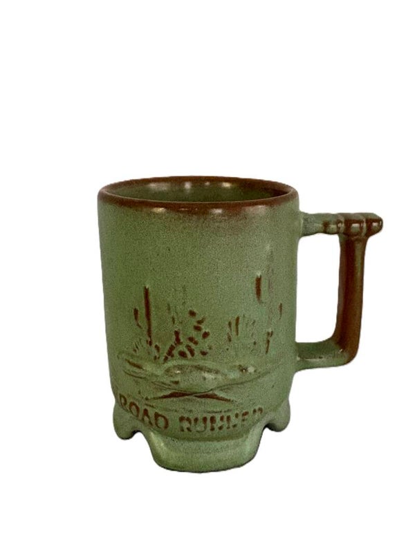 Vintage Frankoma Road Runner Prairie Green Mug