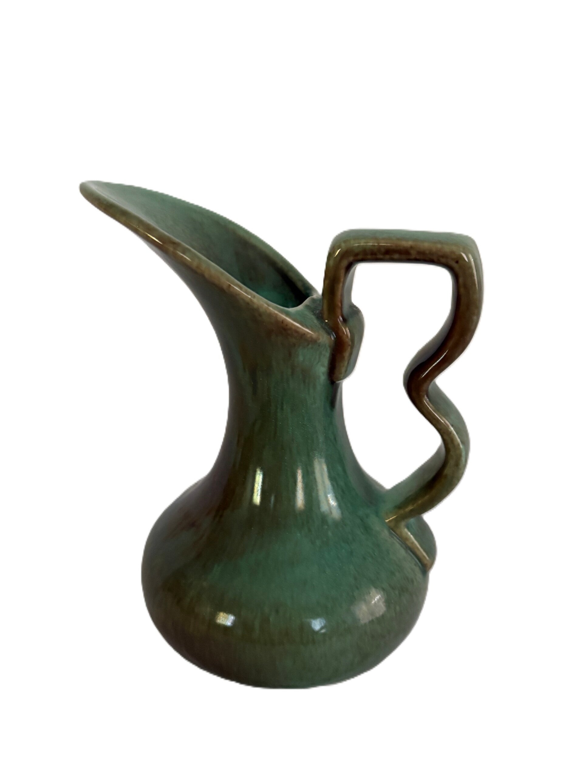 Vintage Gonger Turquoise Art Pottery Pitcher