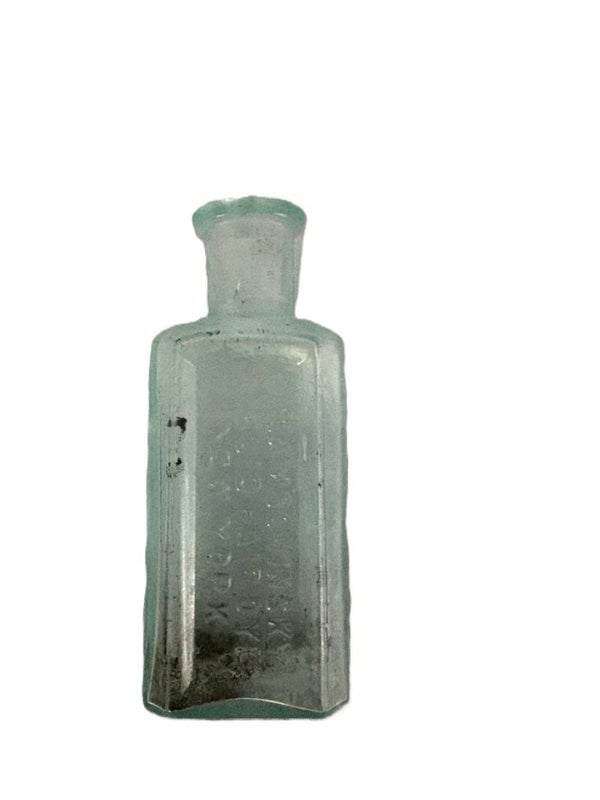 Vintage Aqua Blue Glass Medicine Bottle