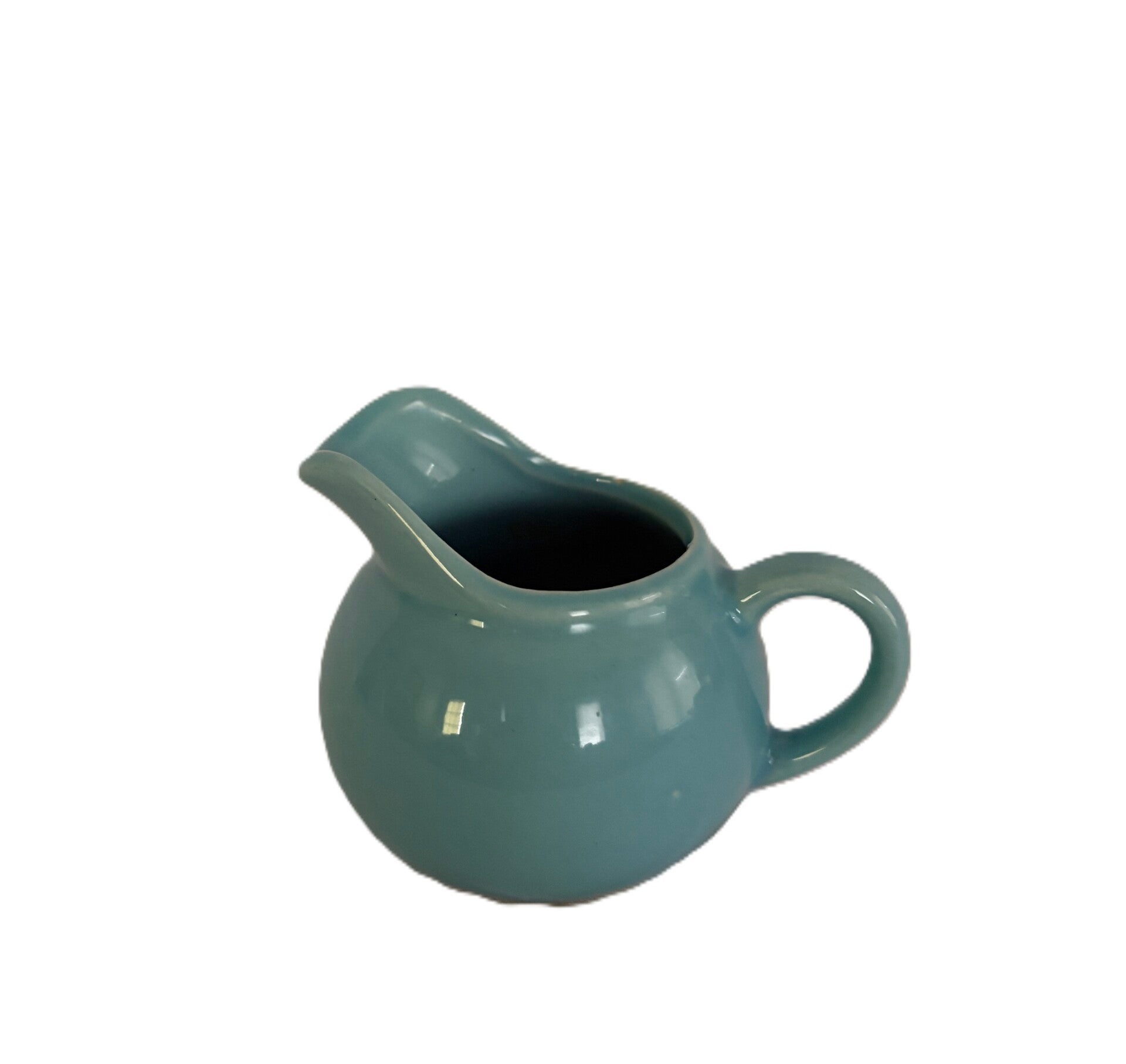 Vintage Turquoise Round Pottery Creamer