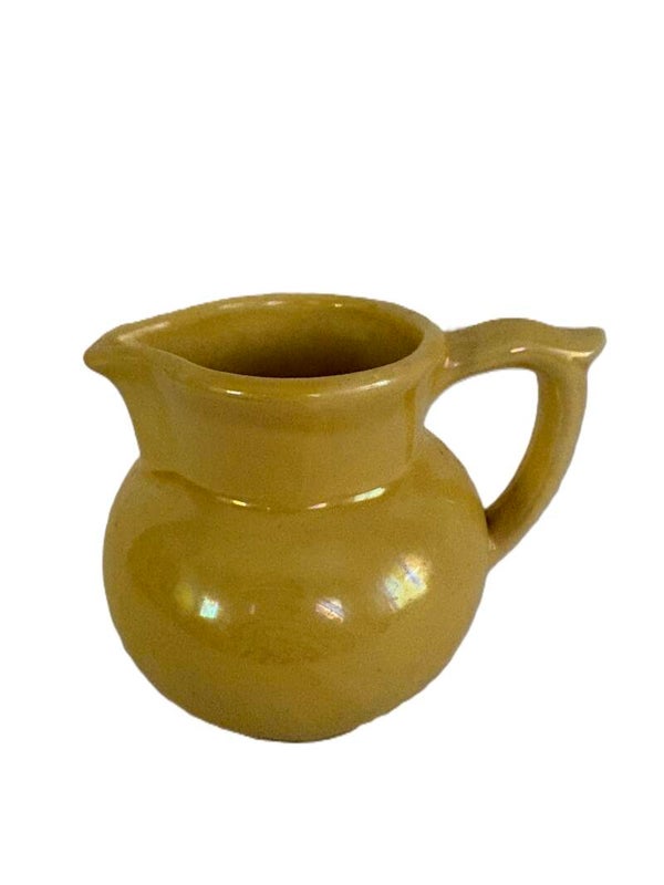 Vintage Pantry Parade Yellow Iridescent Swirl Glaze Pitcher