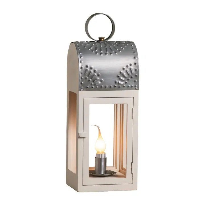 Wooden Lakeview Lantern Rustic White