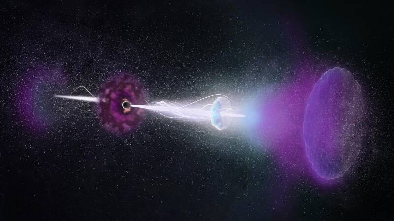 Gamma-ray burst sending powerful radiation jets through space near Earth