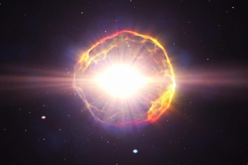 Betelgeuse, one of the largest red supergiant stars in the Milky Way.