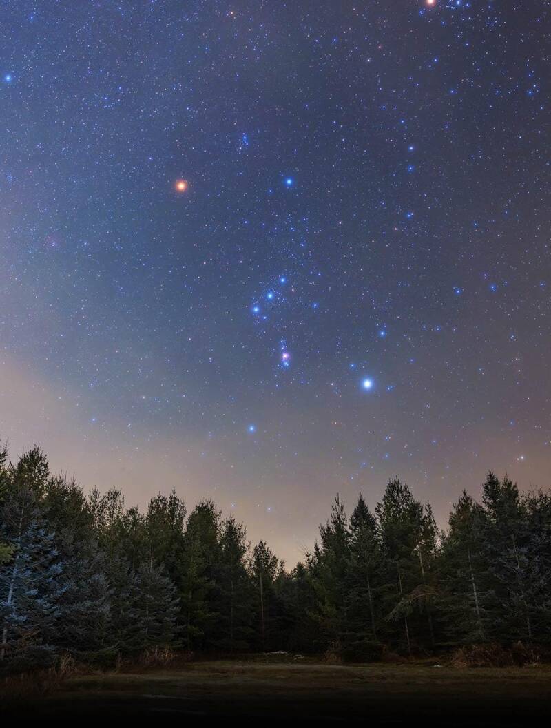 Betelgeuse, the bright red supergiant star in the Orion constellation, before its future supernova explosion.