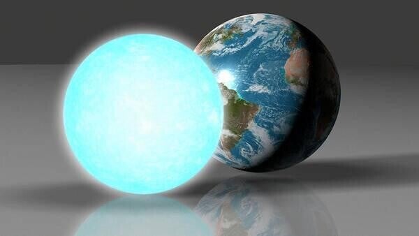 Size comparison between a white dwarf and Earth