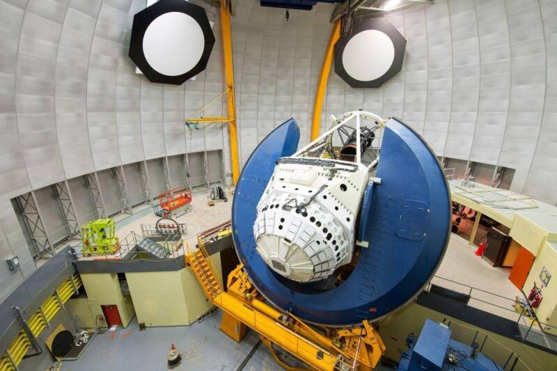 Modern space observatory studying distant regions of the universe.