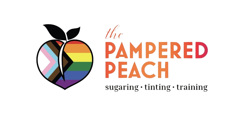 Logo for the Pampered Peach - Sugaring, Tinting, Training