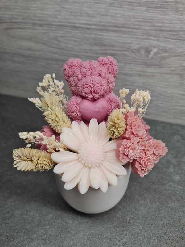 Blumengesteck rose/weiß