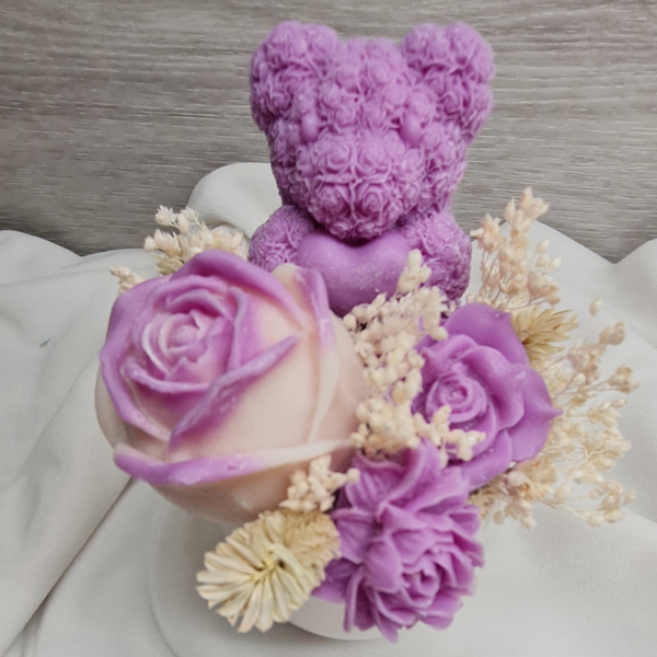 Blumengesteck  lila/weiß