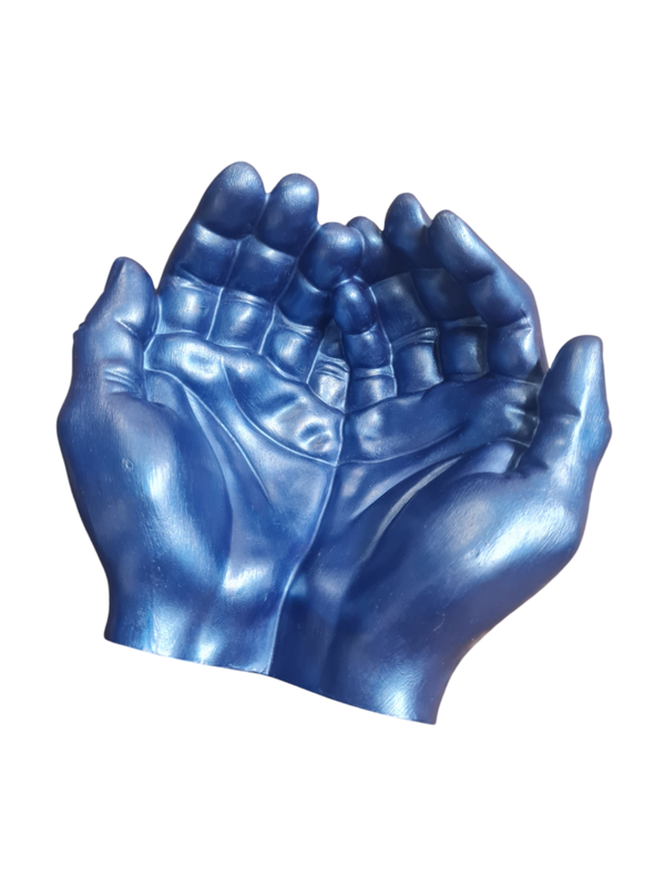 Hände metallicblau