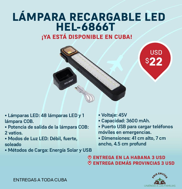 LÁMPARA RECARGABLE LED