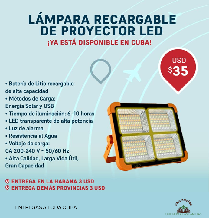 LÁMPARA RECARGABLE TIPO PROYECTOR
