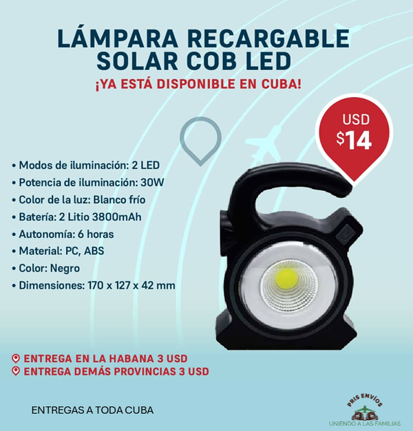 LÁMPARA RECARGABLE SOLAR