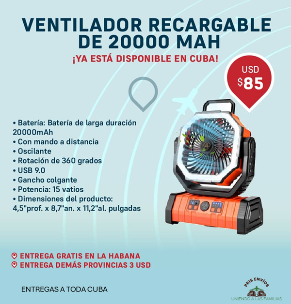 VENTILADOR RECARGABLE