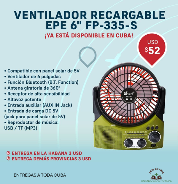 VENTILADOR RECARGABLE 6"