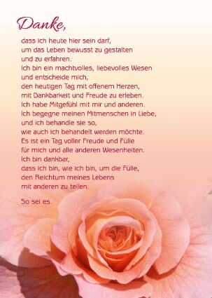 Das Danke Gebet mit Rose