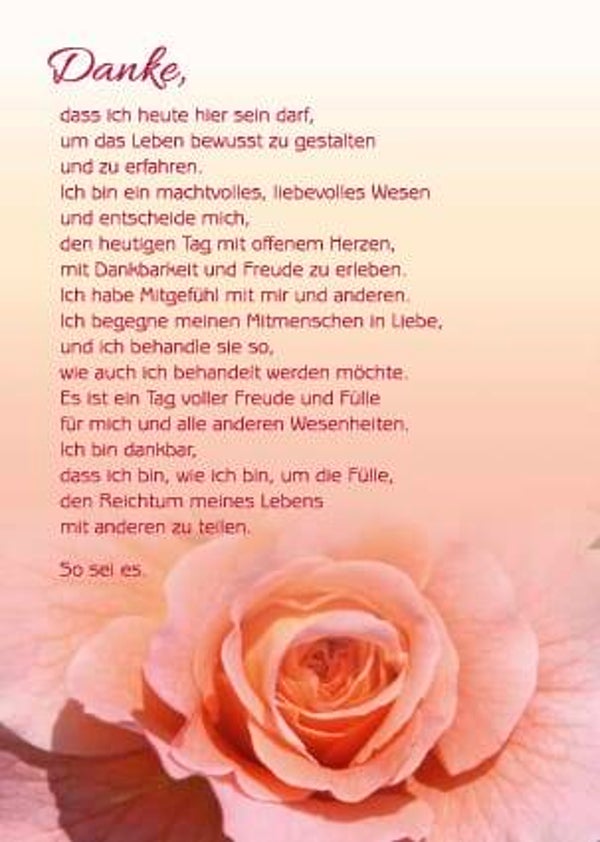 Das Danke Gebet mit Rose