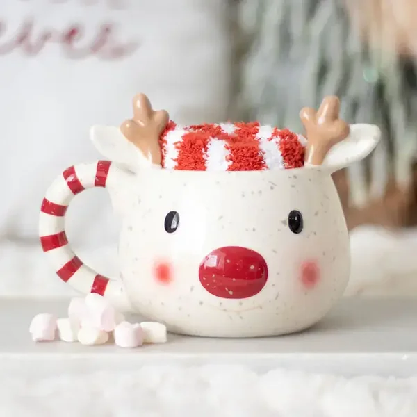 Tasse Rudolph Renne avec chaussettes assorties