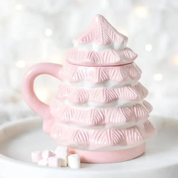 Tasse en forme de sapin de Noel Rose