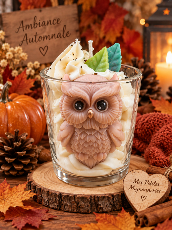 Bougie gourmande Hibou Vanille gourmande