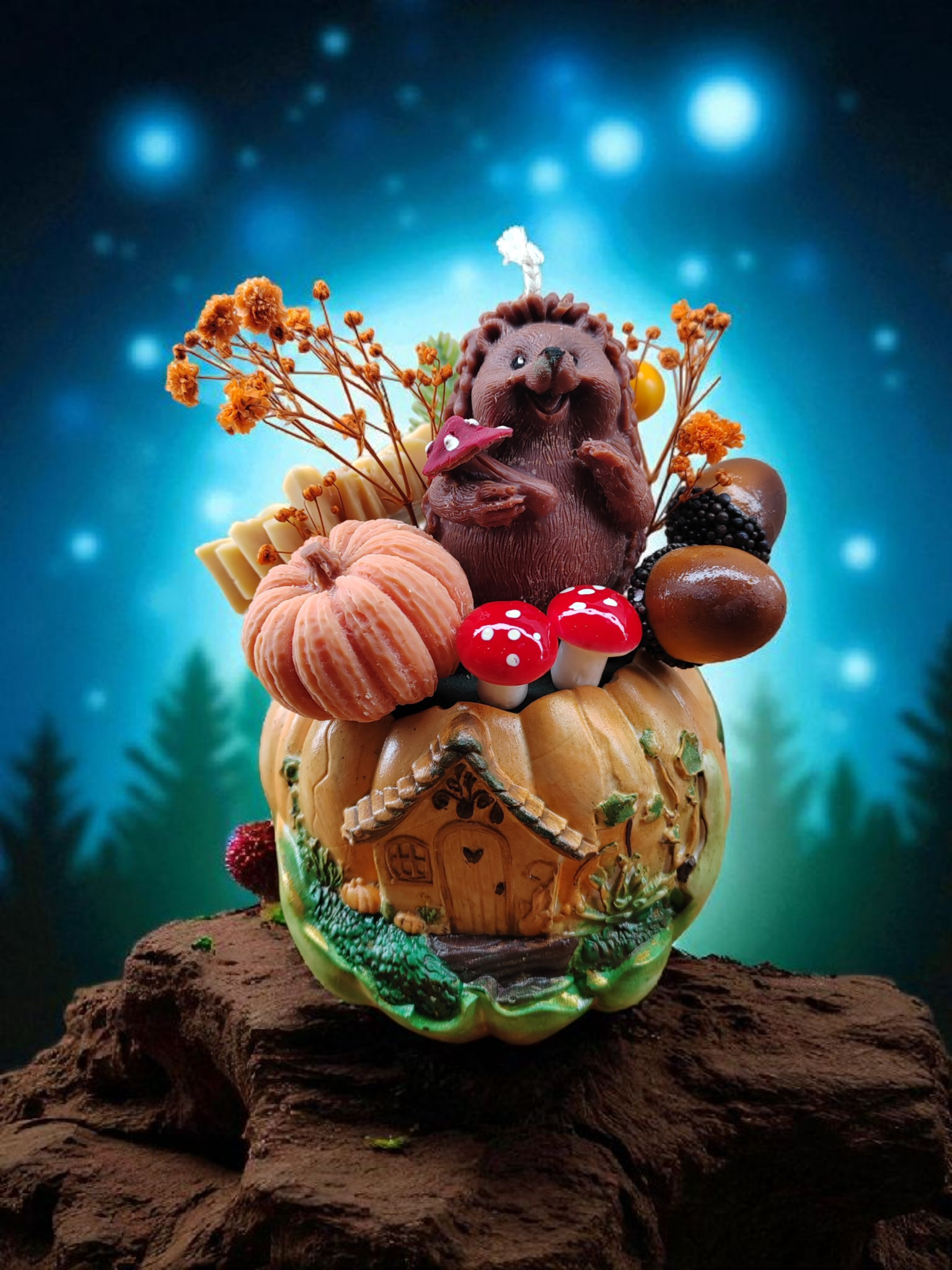 Bouquet citrouille avec hérisson Spiced Pumpkin