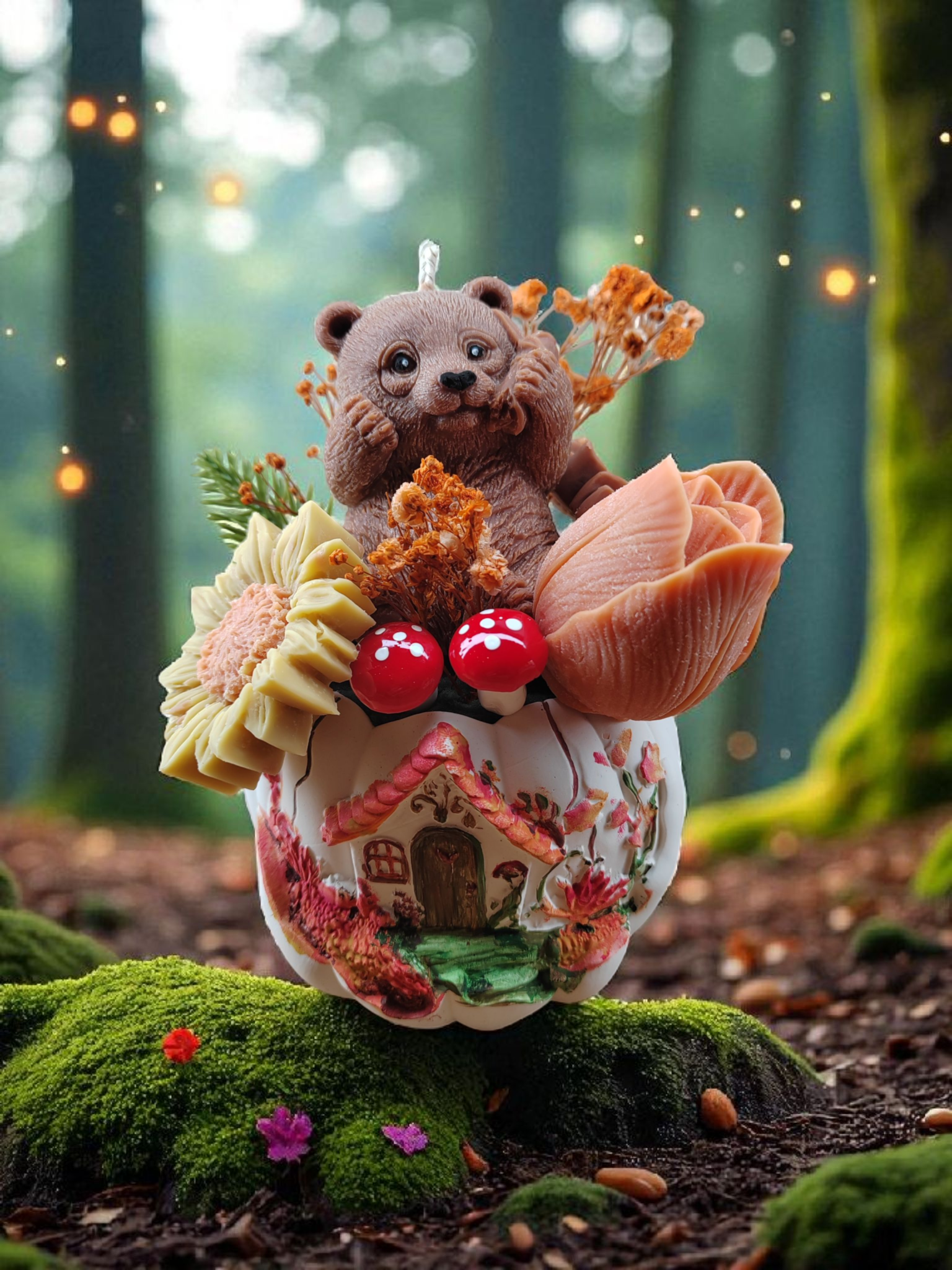 Bouquet orange Ours Balade en Forêt