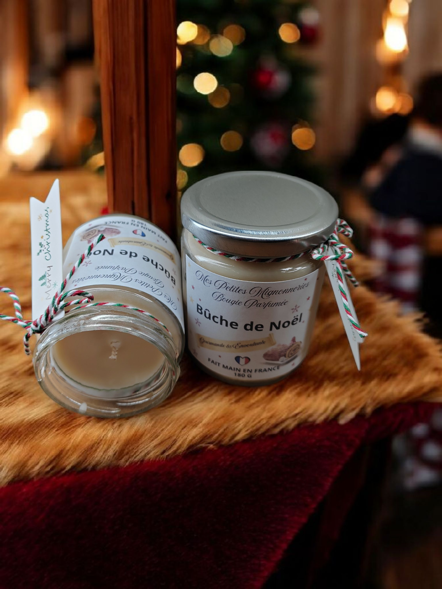 Bougie Bûche de Noël