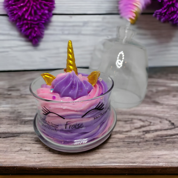 Bougie cloche Licorne Fraise