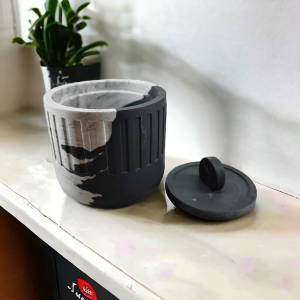 Pot à bougie Marbré