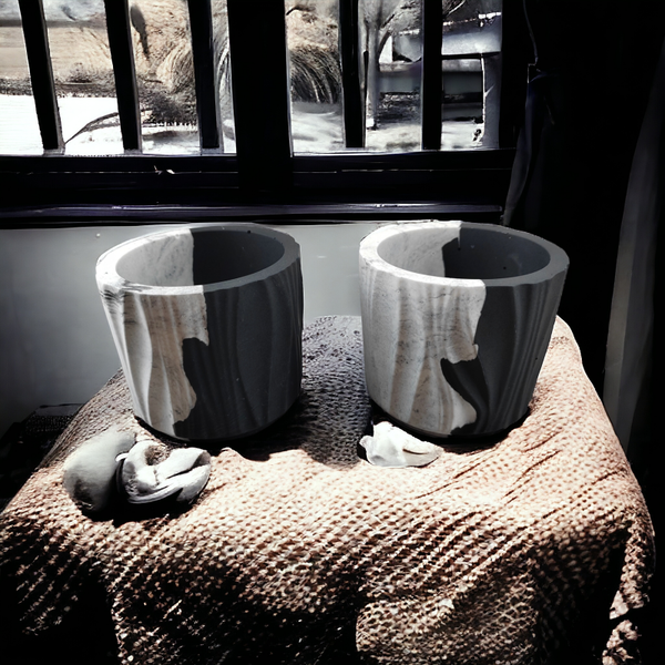 Pot à bougie Marbré