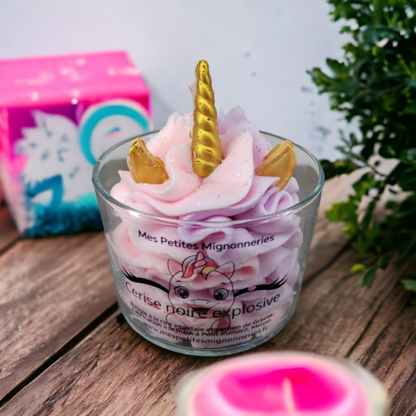 Bougie Licorne Cerise noire explosive